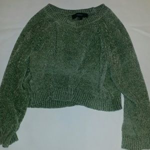 Forever 21 GREEN very soft cropped sweater